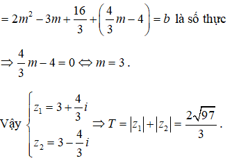 Cho số phức w và hai số thực a, b. Biết z1=w +2i và z2=2w- 3 là hai (ảnh 2)