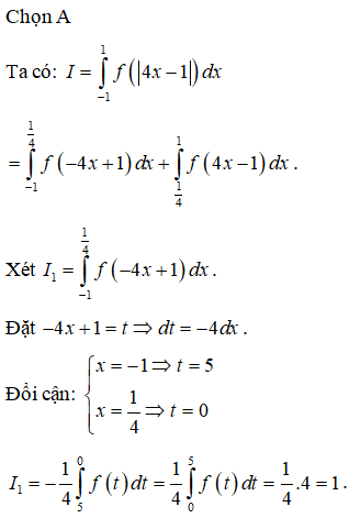 Cho hàm số f(x) liên tục trên R có tích phân từ 0 đến 3 của f(x) dx=8 (ảnh 1)