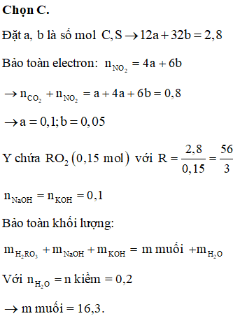 Cho 2,8 gam hỗn hợp X gồm C và S vào lượng dư dung dịch (ảnh 1)