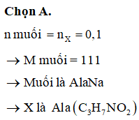 Cho 0,1 mol amino axit X tác dụng vừa đủ với 100 ml dung dịch NaOH (ảnh 1)