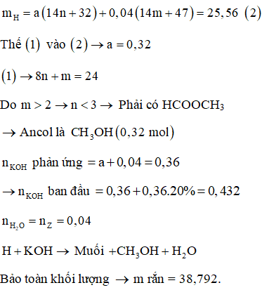 Đốt cháy hết 25,56 gam hỗn hợp X gồm một amino axit Z (ảnh 2)