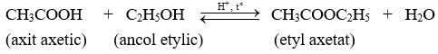 Phản ứng este hóa giữa ancol etylic và axit axetic tạo thành sản phẩm có tên gọi là (ảnh 1)
