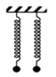 Hai con lắc lò xo giống hệt nhau được treo vào hai điểm ở cùng độ cao (ảnh 1)