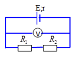 Cho mạch điện như hình bên với E = 18 V; r = 2  omega; R1 = 15 omega (ảnh 1)