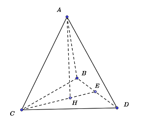 Tính thể tích của một khối tứ diện đều cạnh vì thế a (ảnh 1)