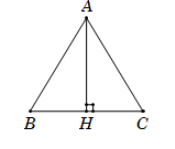 Cho tam giác ABC cân ở A, đường cao AH. Khẳng định nào sau đây sai (ảnh 1)
