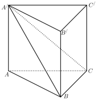 Cho hình lăng trụ đều ABC.A'B'C' có tất cả các cạnh bằng nhau và bằng 2a (minh họa như hình vẽ). (ảnh 1)