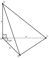 Cho khối chóp  S.ABC có đáy là tam giác ABC cân tại A (ảnh 1)