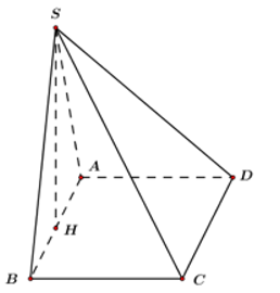 Cho hình chóp   đáy là hình chữ nhật có Mặt bên   là tam giác đều  (ảnh 1)
