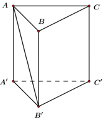 Cho lăng trụ đứng tam giác   Biết tam giác   đều cạnh a và   Góc giữa hai đường thẳng (ảnh 1)