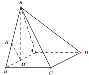 Cho hình chóp   có đáy  là hình vuông cạnh 2a cạnh bên   mặt bên   là tam giác cân đỉnh S (ảnh 1)