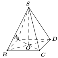 Cho hình chóp tứ giác đều có cạnh đáy bằng  và cạnh bên bằng  . Tính thể tích V của khối chóp đó theo a. (ảnh 1)