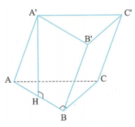 Cho hình lăng trụ ABC.A'B'C' có đáy ABC là tam giác vuông cân tại B và AC = 2a. Hình chiếu vuông góc của A' trên mặt phẳng ABC là trung điểm H của cạnh AB và A'A = a căn bậc 2 của 2 . Thể tích   của khối lăng trụ đã cho là (ảnh 2)