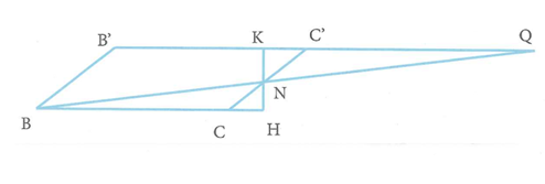 Cho hình hộp ABCD. A'B'C'D' có thể tích V, gọi M, N là hai điểm thỏa mãn vecto D'M = 2 vecto MD, vecto C'N = 2 vecto NC, đường thẳng AM cắt đường A'D' tại P, đường thẳng BN cắt đường thẳng B'C' tại Q. Thể tích của khối PQNMD'C' bằng (ảnh 1)