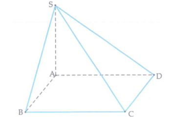 Cho hình chóp S.ABCD có đáy là hình chữ nhật với SA vuông góc với đáy. Biết AB = a , AC = a căn bậc 2 của 5 và góc tạo bởi SC và (ABCD) bằng 60 độ . Thể tích V của khối chóp S.ABCD là (ảnh 2)