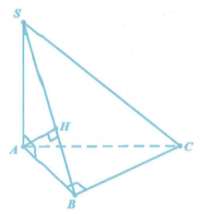 Cho khối chóp S.ABC có SA vuông góc với (ABC) , tam giác ABC vuông tại B,AC = 2a, BC = a, SB = 2a. căn bậc 2 của 3 . Tính góc giữa SA và mặt phẳng SBC (ảnh 1)
