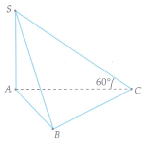 Cho hình chóp S.ABC có ABC là tam giác đều, SA vuông góc với đáy và góc tạo bởi SC và mặt phẳng (ABC) bằng 60 . Biết diện tích mặt cầu ngoại tiếp hình chóp S.ABC bằng  . Khi đó thể tích V của khối chóp S.ABC bằng bao nhiêu (ảnh 1)