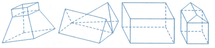 Mỗi hình sau gồm một số hữu hạn đa giác phẳng (kể cả các điểm trong của nó), số hình đa diện là   (ảnh 1)