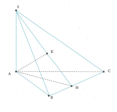 Cho hình chóp S.ABC có SA, AB, AC đôi một vuông góc, AB = a,AC = a căn bặc 2 của 2 và diện tích tam giác SBC bằng a^2. căn bậc 2 của 33 /6  . Khoảng cách từ điểm A đến măt phẳng (SBC) bằng (ảnh 1)