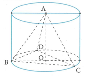 Cho tứ diện đều ABCD cạnh bằng a. Diện tích xung quanh Sxq của hình trụ có đáy là đường tròn (ảnh 1)