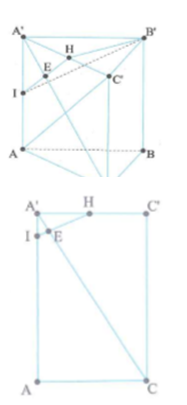Cho lăng trụ tam giác đều ABC.A'B'C' cạnh đáy bằng a, chiều cao bằng 3a. Mặt phẳng (ảnh 1)