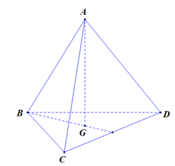 Cho tứ diện đều ABCD có cạnh bằng a. Khoảng cách từ A đến mặt phẳng (BCD) bằng: (ảnh 1)