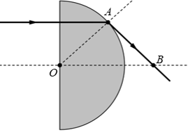 Một quang cụ trong suốt, chiết suất o  có dạng là một nửa hình trụ, bán kính R  (ảnh 1)