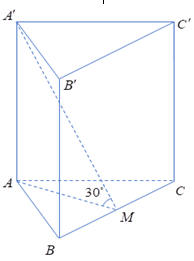 Cho hình lăng trụ đứng ABCA'B'C' có đáy ABC là tam giác đều cạnh bằng   (ảnh 1)