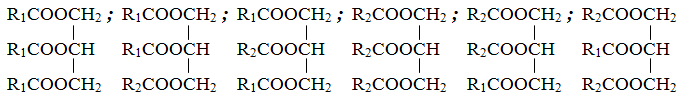Cho glixerol phản ứng với hỗn hợp axit béo gồm C17H35COOH và  (ảnh 1)