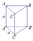 Thể tích V  của khối lăng trụ tam giác đều có tất cả các cạnh bằng a  là (ảnh 1)