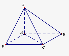 Cho hình chóp   có đáy   là hình chữ nhật có  , vuông góc với mặt phẳng  ,  . Gọi   là góc giữa đường thẳng và mp  . Khi đó   bằng bao nhiêu? (ảnh 1)