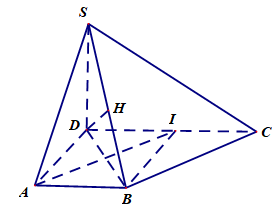 Cho hình chóp tứ giác SABCD có đáy là hình thang vuông tại A, D, AB=AD=a, (ảnh 1)