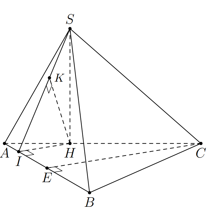Cho tam giác đều ABC có cạnh 3a bằng  Điểm  thuộc cạnh  với  Dựng đoạn thẳng  vuông góc với mặt phẳng  với  Khoảng cách từ điểm  đến mặt phẳng  là (ảnh 1)