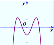 Đường cong trong hình vẽ bên là của hàm số nào dưới đây? (ảnh 1)