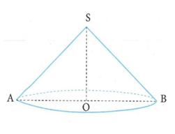 Một hình nón có thiết diện qua trục là tam giác vuông cân có cạnh góc vuông bằng a. Tính diện tích xung quanh của hình nón (ảnh 1)