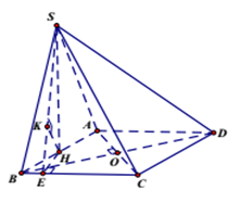 Cho hình chóp có đáy là hình thoi, tam giác đều và nằm trong mặt phẳng vuông góc với mặt phẳng Biết Tính theo khoảng cách giữa hai đường thẳng và  (ảnh 1)