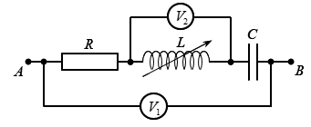 Cho đoạn mạch xoay chiều AB như hình vẽ. Biết  R=100Ω, Zc=100Ω, cuộn cảm L  (ảnh 1)
