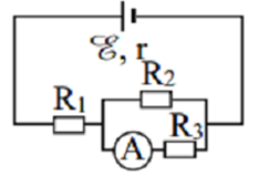 Cho mạch điện có sơ đồ như hình bên E= 12V, R=40 Ôm (ảnh 1)