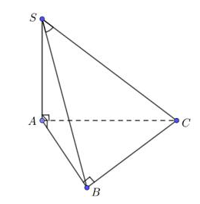 Cho hình chóp S.ABC có đáy ABC là tam giác vuông tại B, AB = a, BC = 3a. Cạnh bên SA (ảnh 1)