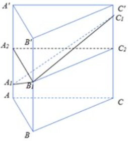  Cho lăng trụ tam giác đều \(ABC.A'B'C'\) có cạnh đáy bằng \(a.\) Trên các tia \(AA',BB',CC'\) lần lượt lấy \({A_1},{B_1},{C_1}\) cách mặt phẳng đáy \(\left( {ABC} \right)\) một khoảng lần lư (ảnh 1)
