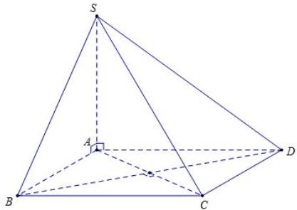 Cho hình chóp \(S.ABCD\) có đáy \(ABCD\) là hình thoi \(AC = 2a;\,BD = 3a\), \(SA = a\), \(SA\) vuông góc với mặt đáy. Thể tích của khối chóp \(S.ABCD\) là (ảnh 1)