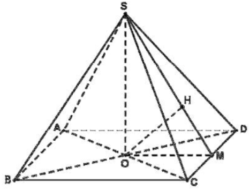 Cho hình chóp S.ABCDđáy là hình vuông tâm \(O\) cạnh \(a,SO\) vuông góc với mặt phẳng \(\left( {ABCD} \right)\) và \(SO = a.\) Khoảng cách giữa \(SC\) và \(AB\) bằng: (ảnh 1)