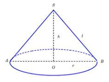Thể tích của khối nón có chiều dài đường sinh bằng 3 và bán kính đáy bằng 2 là  (ảnh 1)