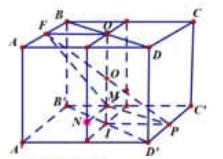 Cho hình lập phương \(ABCD.A'B'C'D'\) có tâm \(O.\) Gọi \(I\) là tâm của hình vuông \(A'B'C'D'\) và \(M\) là điểm thuộc đoạn thẳng \(OI\) sao cho \(MO = 2MI.\) Khi đó côsin góc tạo bởi hai mặ (ảnh 1)