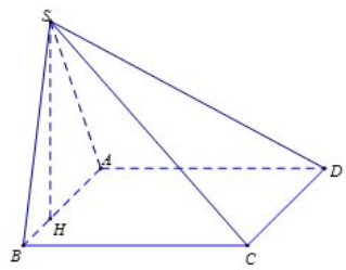 Cho hình chóp \(S.ABCD\) có đáy \(ABCD\) là hình vuông cạnh \(a,\) tam giác \(SAB\) vuông tại \(S\) và nằm trong mặt phẳng vuông góc với đáy. Hình chiếu vuông góc của \(S\) lên cạnh \(AB\) là (ảnh 1)