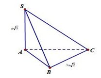 Cho hình chóp tam giác S.ABC có SA vuông góc (ABC), SA = a căn bậc hai của 3 (ảnh 1)
