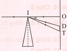 Một lăng kính có góc chiết quang A = 8 độ (coi là góc nhỏ) được đặt trong không khí. (ảnh 1)