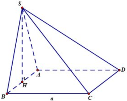 Cho khối chóp S.ABCD có đáy là hình vuông cạnh a, mặt bên (SAB) là tam giác đều và nằm trong mặt phẳng vuông góc (ảnh 1)