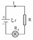 Cho mạch điện như hình vẽ. Trong đó epsilon  6V; r = 0,1 ôm, Ro = 11 ôm, R = 0,9 ôm (ảnh 1)