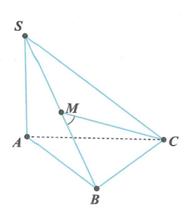 Cho hình chóp SABC  có SA vuông góc với (ABC) , SA = 2a căn bậc 2 của 3, AB = 2a, tam giác vuông cân tại B (ảnh 1)